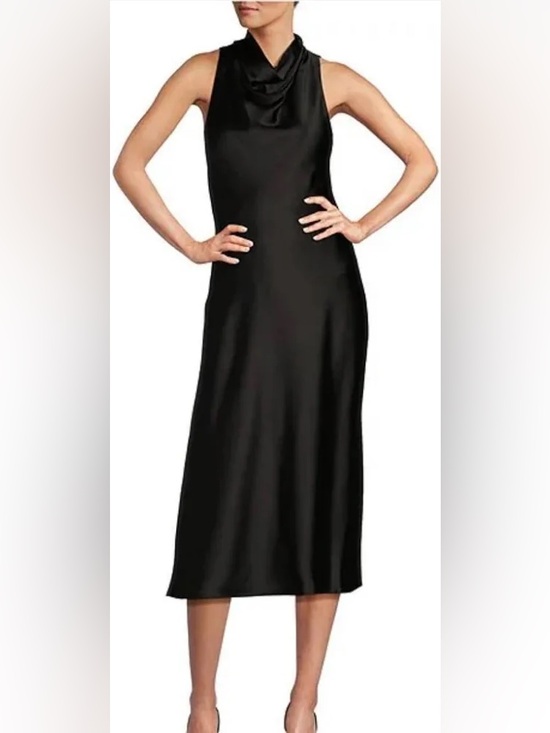 ANTONIO MELANI Dresses & Skirts - Antonio Melani Women's Marine Satin Halter Cowl Neck Midi Slip Dress